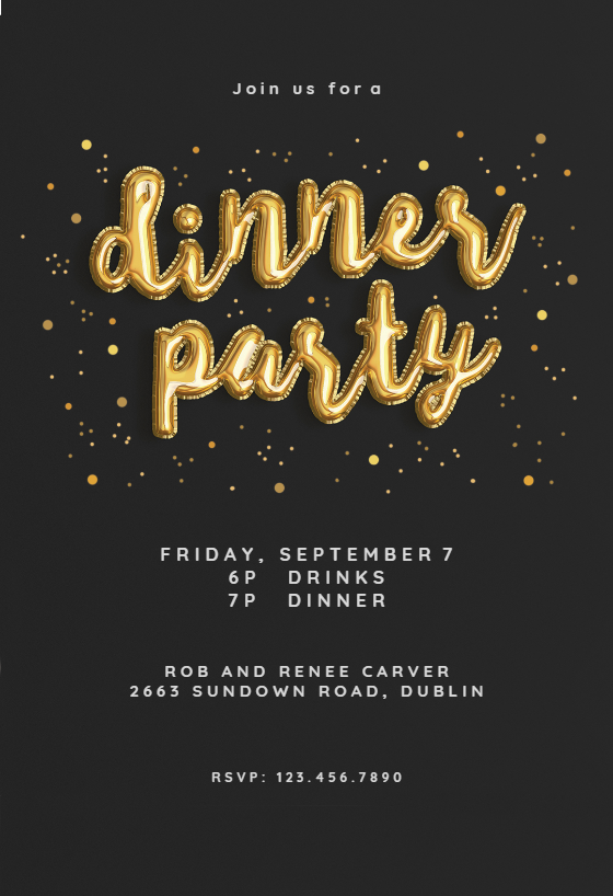 balloons of course dinner party invitation template fancy dinner party invitations